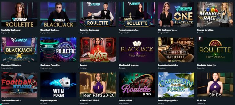 Casinozer Casino jeux table